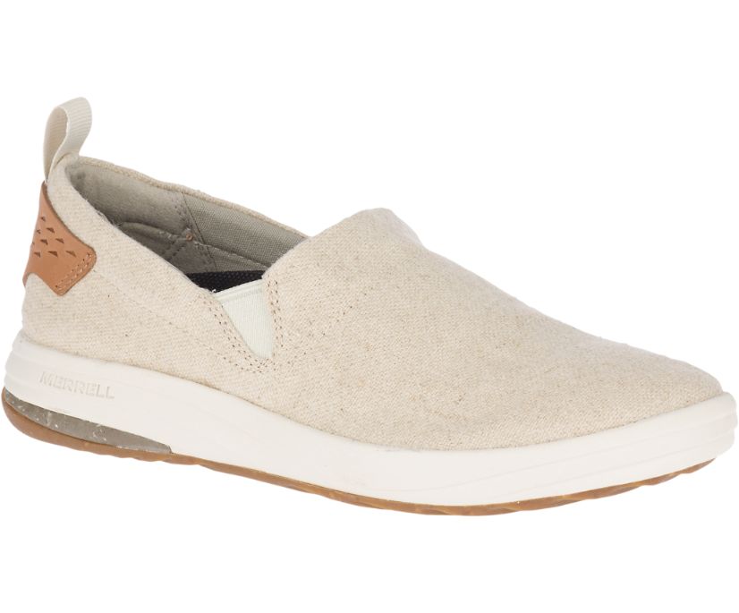 Buty Merrell Gridway Moc Canvas - Slip Ons Damskie Merrell - Beżowe [KJDTC-2439]